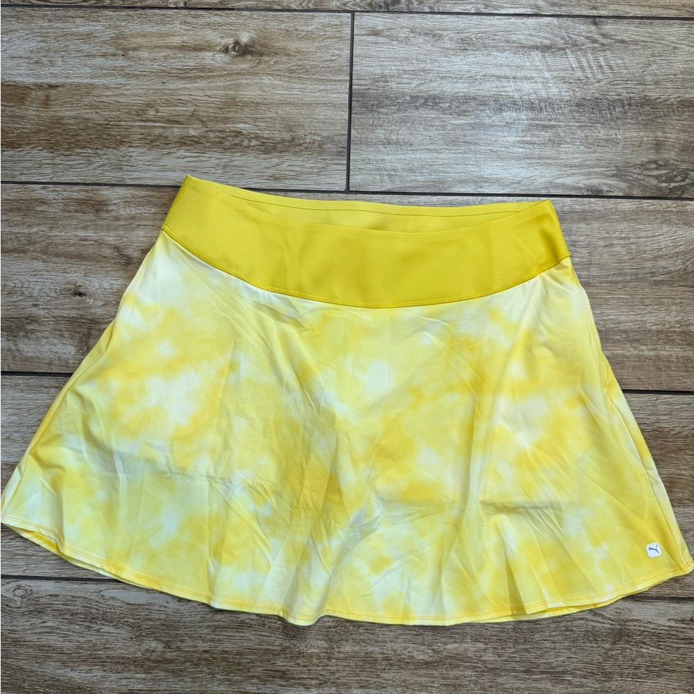 PUMA Golf Pwrshape Skirt Skort Yellow Tie Dye Size XXL 2XL NEW WITH TAGS! POCKET - Picture 10 of 15